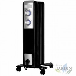 Ölradiator mit 5 Heizelementen und hoher thermischer Trägheit. Zwei Heizleistungen: 500W-1000W.