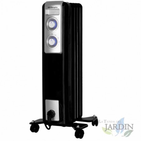 Orbegozo oil radiator 5 heating elements.  Two heat powers: 500W-1000W.  Adjustable thermostat.