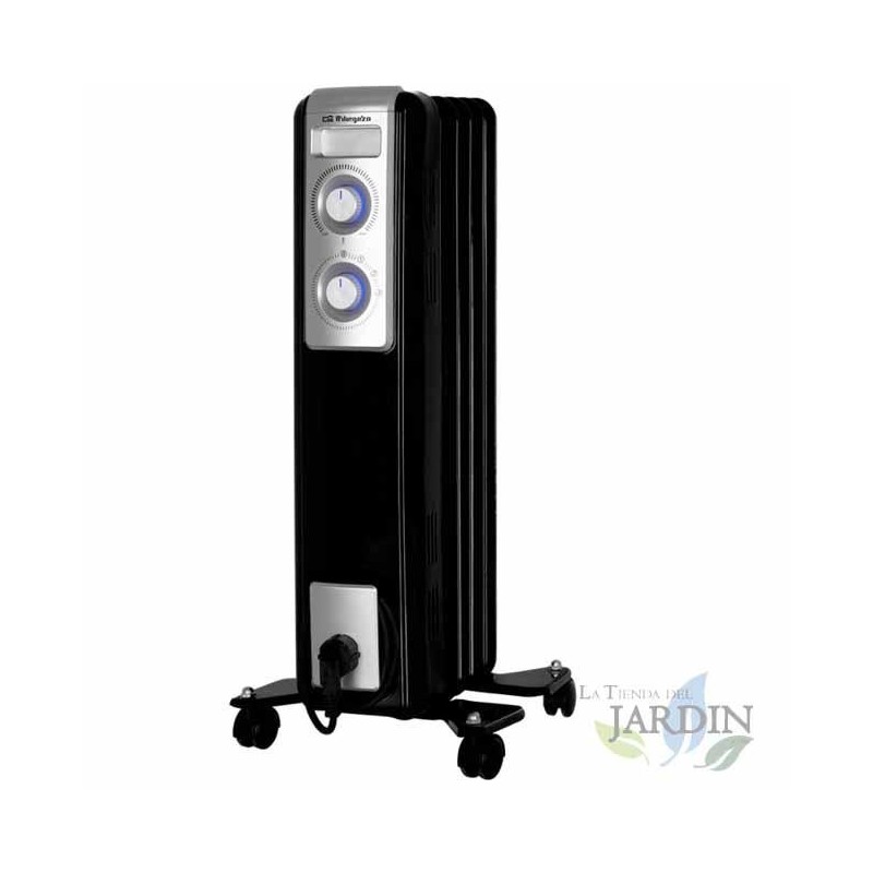 Radiatore a olio con 5 elementi riscaldanti e elevata inerzia termica. Due potenze di riscaldamento: 500W-1000W.