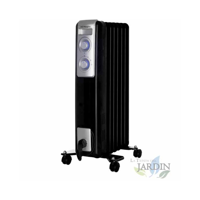 Radiateur à Bain d'Huile 1500W Chauffage électrique 7 éléments Orbegozo RN1500. Thermostat réglable