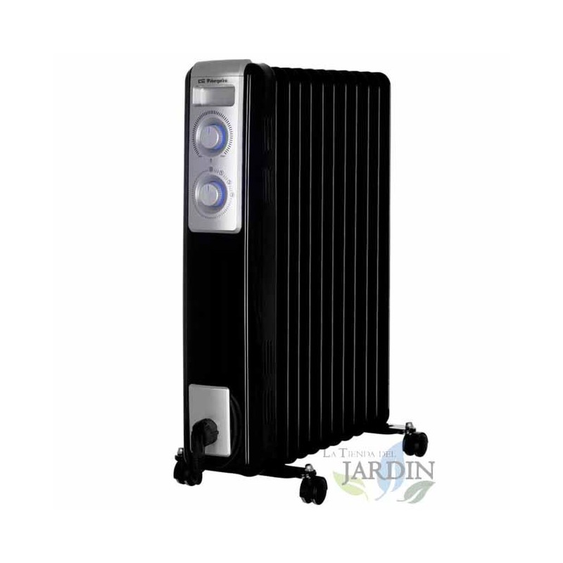 Ölradiator mit 11 thermischen Elementen. Drei Heizstufen: 1000 W - 1500 W - 2500 W. Einstellbarer Thermostat. Ölradiator mit 11 thermischen Elementen. Drei Heizstufen: 1000 W - 1500 W - 2500 W. Einstellbarer Thermostat.