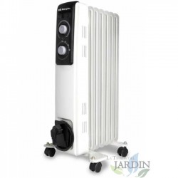 Radiateur à Bain d'Huile 1500W Chauffage électrique 7 éléments Orbegozo RF1500. Thermostat réglable