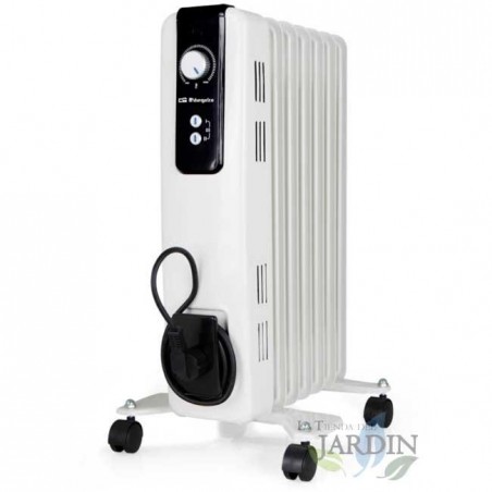 Radiateur à Bain d'Huile 1500W Chauffage électrique 7 éléments Orbegozo RH1500. Thermostat réglable