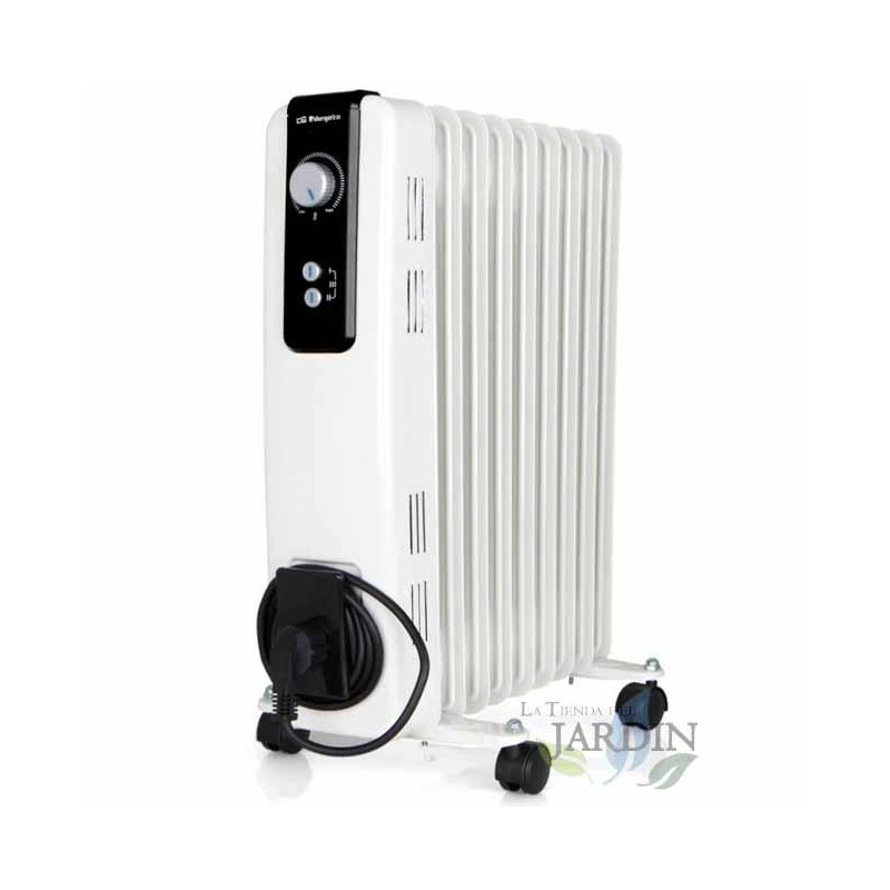 Radiador de aceite de 9 elementos Orbegozo, 2000W, termostato regulable, 3 niveles de calor Radiador de aceite de 9 elementos Orbegozo, 2000W, termostato regulable, 3 niveles de calor