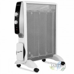 Radiador eléctrico Orbegozo 1500W, bajo consumo, Estufa de Mica, Calefactor con Termostato regulable, seguridad antivuelco