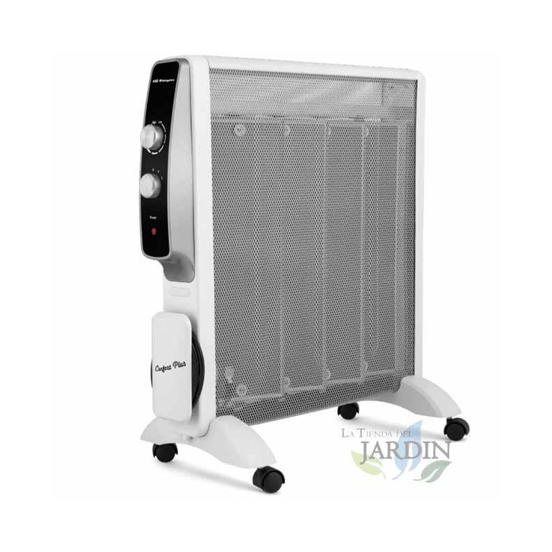 Radiateur électrique avec panneaux Mica 1500W Orbegozo RMN2075. Chauffant en 1 min avec thermostat ajustable. 2 Niveaux de puiss