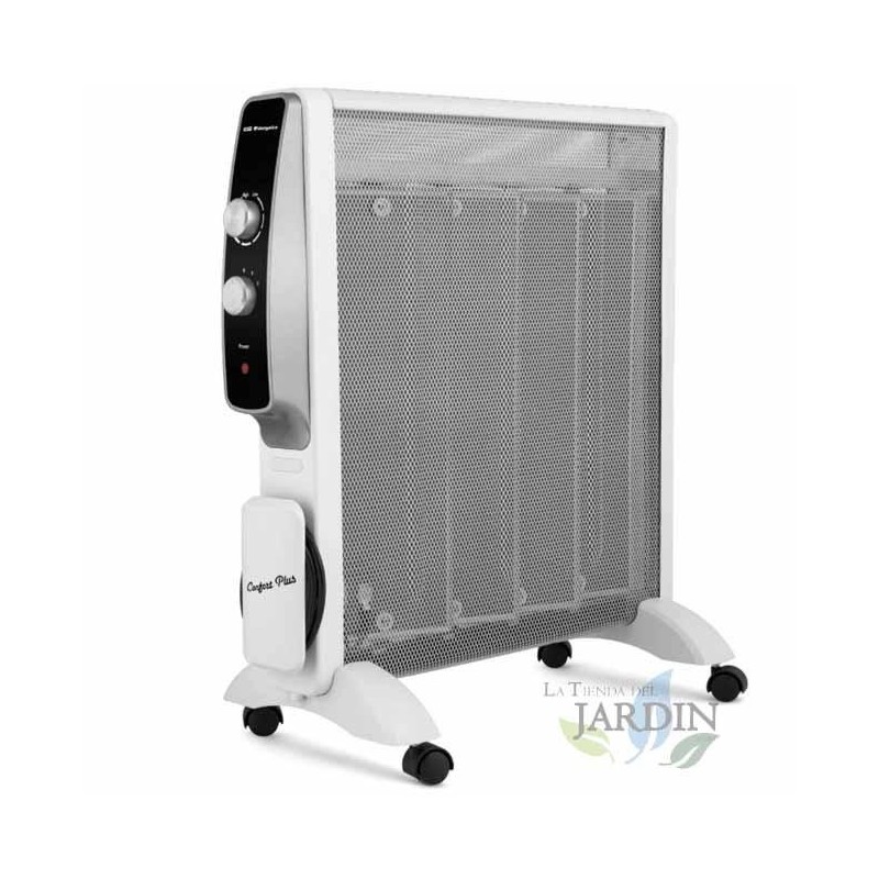 Orbegozo 1500W MICA heating element radiator. 2 heat settings: 500W-1500W. Rapid heat convection and diffusion.