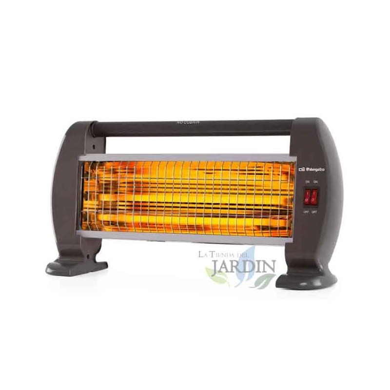 Radiateur infrarouge, Poêle 1200W Orbegozo BP0204. 2 barres en quartz. Émission de chaleur instantanée