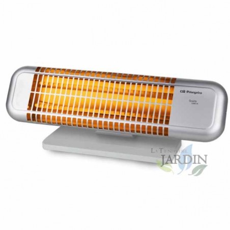 Stufa al quarzo. 2 livelli di potenza: 600 e 1.200 W. 2 barre al quarzo. Frontale in alluminio.