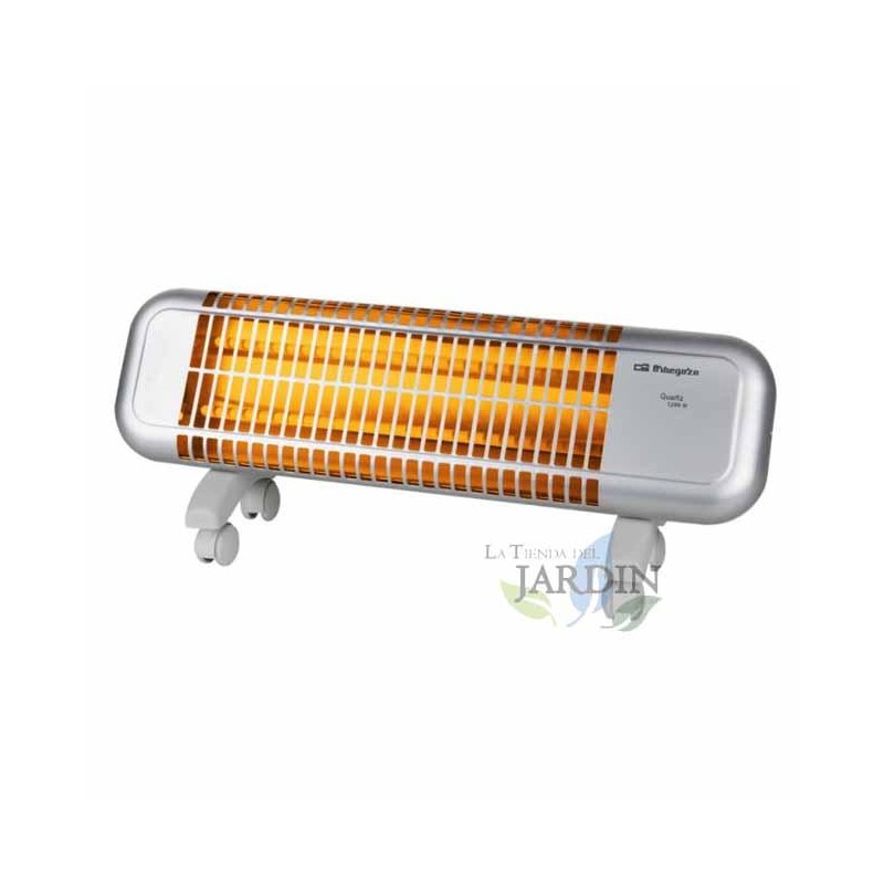 Orbegozo quartz stove. 2 power levels: 600 and 1,200 W. 2 quartz bars. Transport wheels. Orbegozo quartz stove. 2 power levels: 600 and 1,200 W. 2 quartz bars. Transport wheels.