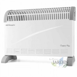 Convettore Orbegozo con 3 livelli di potenza 750W-1.250W-2000W. Termostato regolabile.