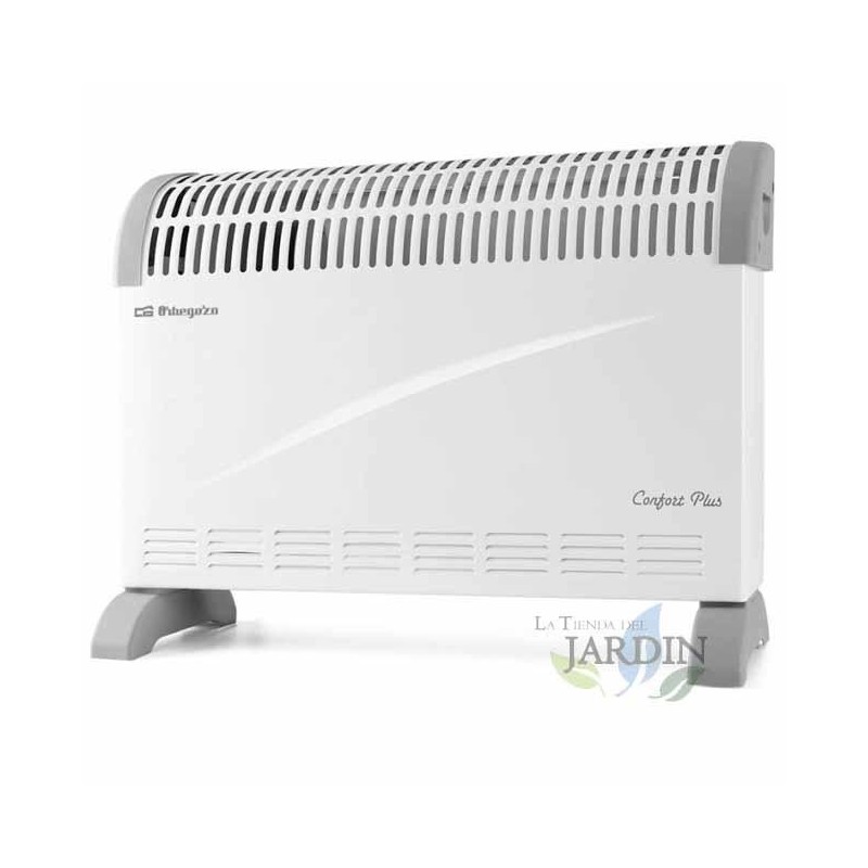 Convettore Orbegozo con 3 livelli di potenza 750W-1.250W-2000W. Termostato regolabile.