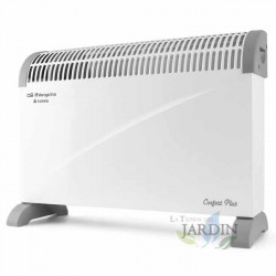 Cópia do Convector Orbegozo. Potência máxima de 2000 W. 3 níveis de potência: 750, 1250 e 2000 W. Termostato ajustável.