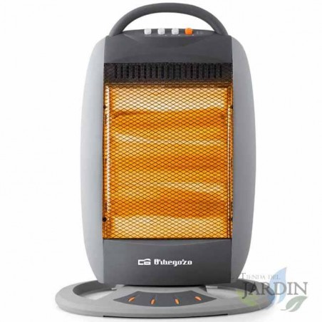 Stufa alogena oscillante Orbegozo BP5008. 1200W. Completamente silenziosa. Tre barre alogene.