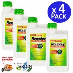 Pack 4 x Herbicida Roundup UltraPlus 500ml para jardinería exterior doméstica