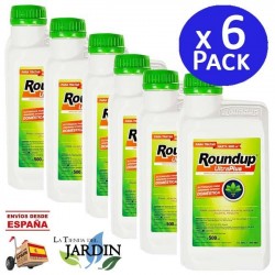 Pack 6 x Herbicida Roundup UltraPlus 500ml para jardinería exterior doméstica