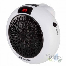  Orbegozo Plug-Keramikheizung.  Leistung 600W.  Programmierbarer Timer.  2 Geschwindigkeiten.  Temperatur von 15 bis 32ºC.