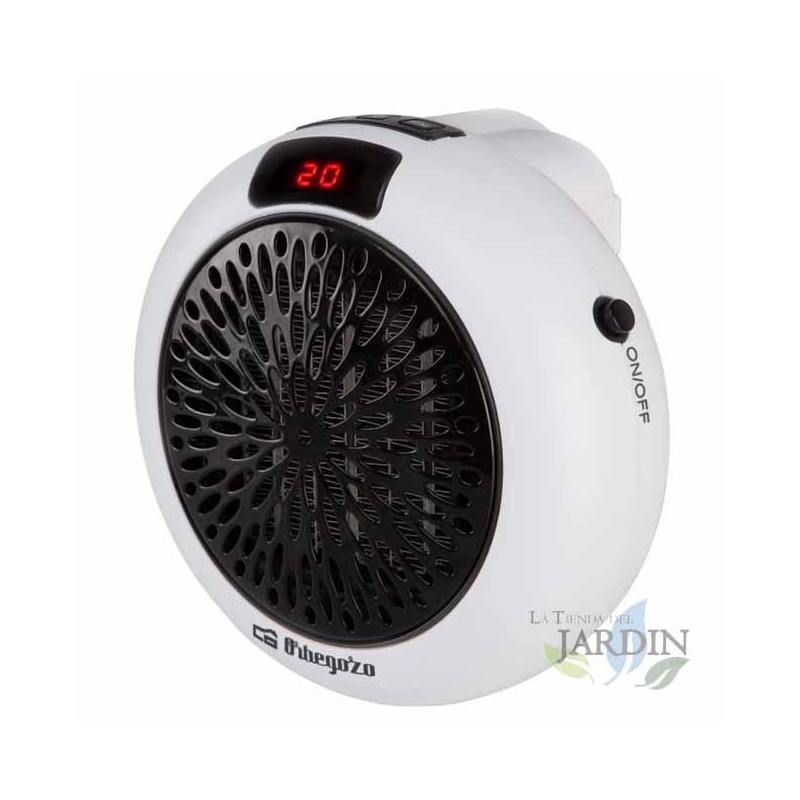 Aquecedor cerâmico, aquecedor plug-in Orbegozo 600W, temporizador, 2 velocidades, temperatura de 15 a 32ºC Aquecedor cerâmico, aquecedor plug-in Orbegozo 600W, temporizador, 2 velocidades, temperatura de 15 a 32ºC
