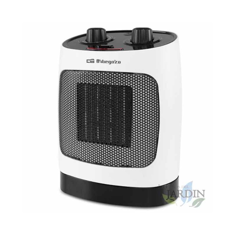 Aquecedor de cerâmica Orbegozo 1000-2000W, função de ventilador, oscilante, antiderrapante, sistema antitombamento
