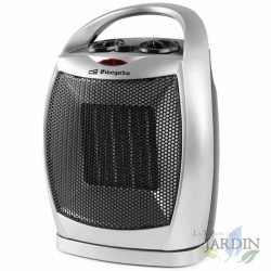 Oszillierende Keramikheizung von Orbegozo. Zwei Heizstufen: 750 und 1.500 W. Kaltlufteinstellung.