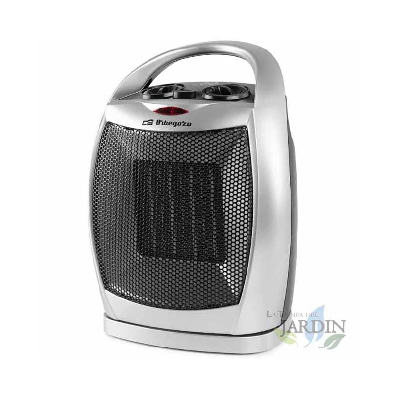 Orbegozo oscillating ceramic heater. Two heat adjustment positions: 750 and 1,500 W. Fresh air position. Orbegozo oscillating ceramic heater. Two heat adjustment positions: 750 and 1,500 W. Fresh air position.