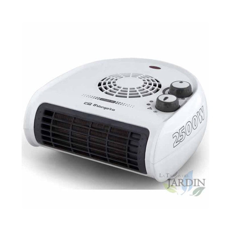 Orbegozo horizontal heater. Two power levels: 1250W-2500W. White color. Three position rotary selector. Orbegozo horizontal heater. Two power levels: 1250W-2500W. White color. Three position rotary selector.