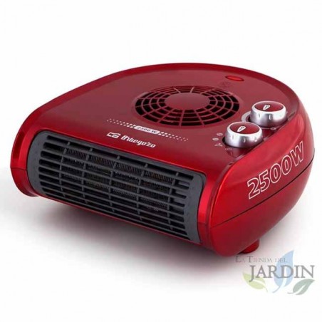 Radiateur soufflant 2500W Orbegozo. Sélecteur rotatif à trois positions, rouge