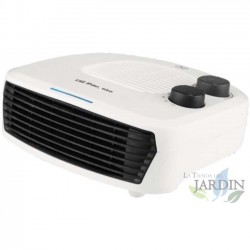 Orbegozo horizontal heater. Three settings: 1000W-2000W-Fan. Instant heat. Adjustable thermostat. White.