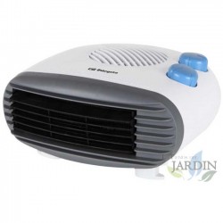Aquecedor horizontal Orbegozo. Duas configurações de calor e frio: 1.000 e 2.000 W. Função ventilador.