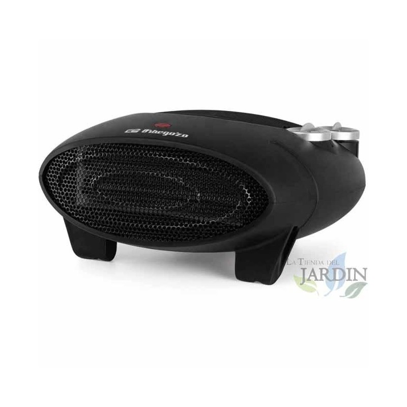 Riscaldatore orizzontale. Potenza: 1000W-2000W. Interruttore rotante a 3 posizioni. Funzione ventola aria fredda.