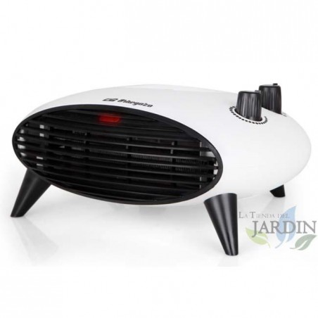 Riscaldatore di design da 2000 W. Interruttore rotativo a tre posizioni. Funzione ventola aria fredda. Termostato regolabile.