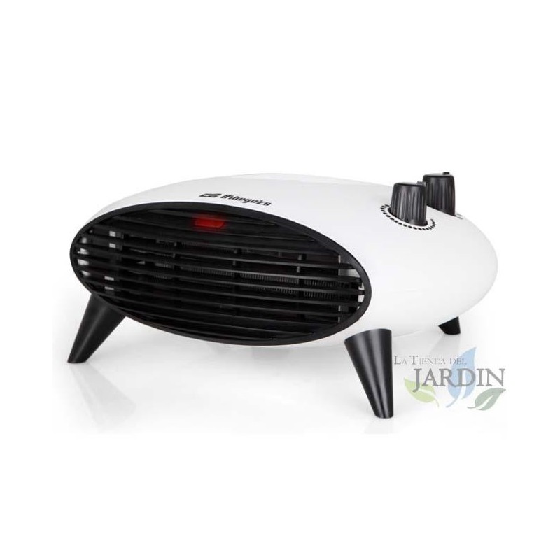 Riscaldatore di design da 2000 W. Interruttore rotativo a tre posizioni. Funzione ventola aria fredda. Termostato regolabile.