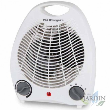 Riscaldatore compatto Orbegozo 2000W. Termostato con regolazione progressiva e funzione antigelo. Posizione aria fresca.