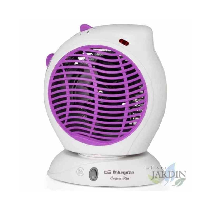 Calefactor vertical oscilante Orbegozo. Morado. Potencia: 2000W. Control ajustable de la temperatura. Función ventilador.