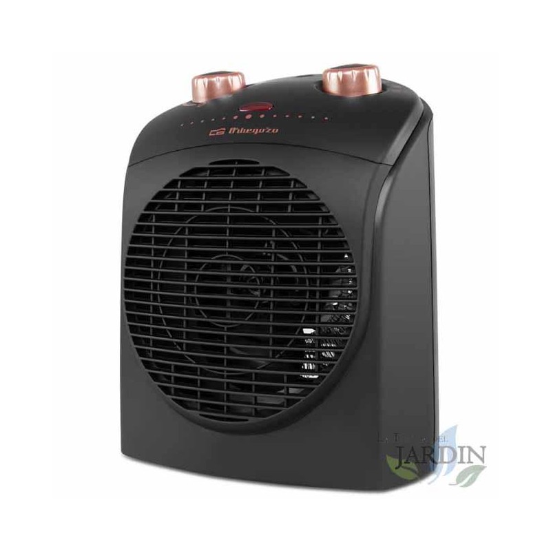 Riscaldatore Orbegozo con selettore a tre posizioni: Heat 1100W-Heat 2200W-Funzione ventola. Temperatura regolabile.