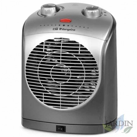Riscaldatore oscillante. Potenza: 2200W. Controllo della temperatura regolabile. Posizione aria fredda (ventilatore). Due veloci