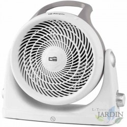 90º rotating heater. 2 Power settings: 1000W ECO Silence, low noise. 2000W High speed and maximum heat output.