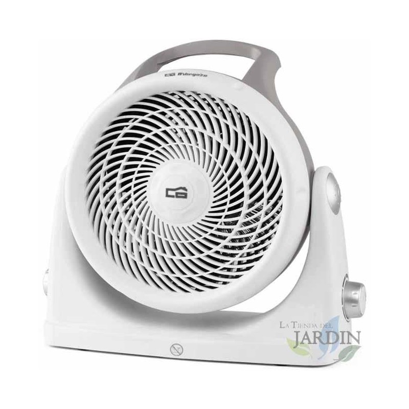 Riscaldatore rotante a 90°. 2 impostazioni di potenza: 1000W ECO Silence, bassa rumorosità. 2000W Alta velocità e massima potenz