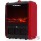 Chimenea eléctrica Orbegozo con efecto fuego y diseño en color rojo y negro. Potencia de 1500 W con selector de 3 posiciones.