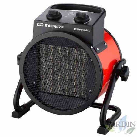 Chauffage en céramique professionnel avec 2 niveaux de chaleur, 3000 W, Orbegozo FHR 3050, noir/rouge