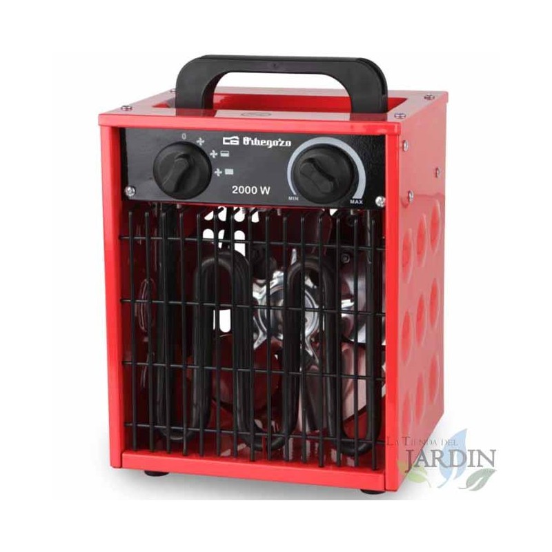 Stufa professionale Orbegozo con corpo in metallo. Potenza 2000W. Temperatura regolabile tramite termostato.