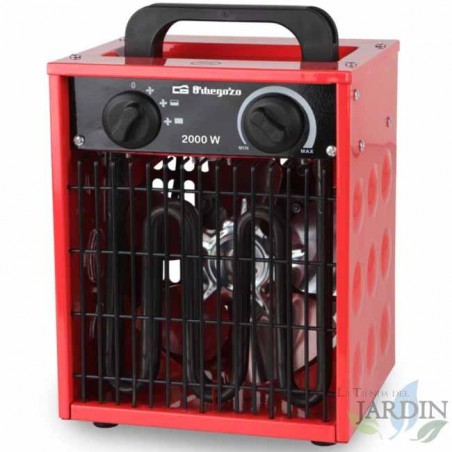 Orbegozo professional heater with metal body.  Power 2000W.  Adjustable temperature by thermostat.