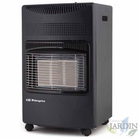 3 Stück Gas-Keramikheizung. Maximale Leistung von 4.200 W. Multidirektionale schwenkbare Räder. Maximale Verbrauch von 305 g/h.