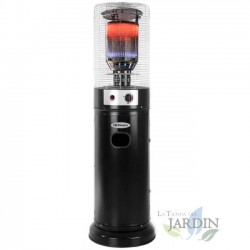 Aquecedor a gás para pátio. Acabamento preto. Potência máxima: 11.000 W. Aquecimento instantâneo. Funciona com butano/propano. A