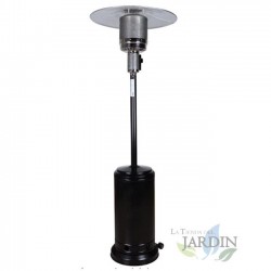 Parasol chauggant Chauffage de extérieur noir 12000 W. Hauteur de 2,25 m. Chaleur immédiate. Fonctionne au Butane au Propane 