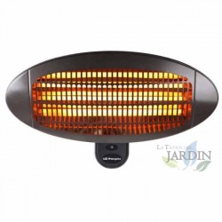 Fornello elettrico da esterno Orbegozo. Tre posizioni di temperatura: 650-1300-2000W. Griglia di sicurezza. Apertura 120º.