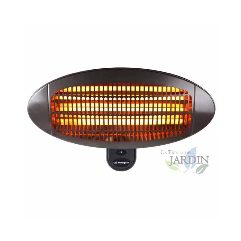 Fornello elettrico da esterno Orbegozo. Tre posizioni di temperatura: 650-1300-2000W. Griglia di sicurezza. Apertura 120º.