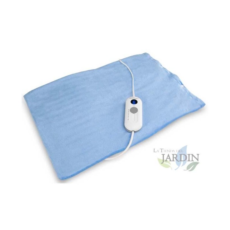 Almofada térmica que proporciona calor benéfico e duradouro. Potência de 100 W. Dimensões: 50 x 38 cm.