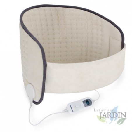 Elektrisches Lordosenstützkissen von Orbegozo. Waschbarer Bezug. Überhitzungsschutz. 100 W Leistung. Maße: 40 x 30 cm.