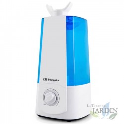 Humidificateur d'air Orbegozo. Élimine les charges électrostatiques. Neutralise les mauvaises odeurs. Autonomie 13 à 30 heures